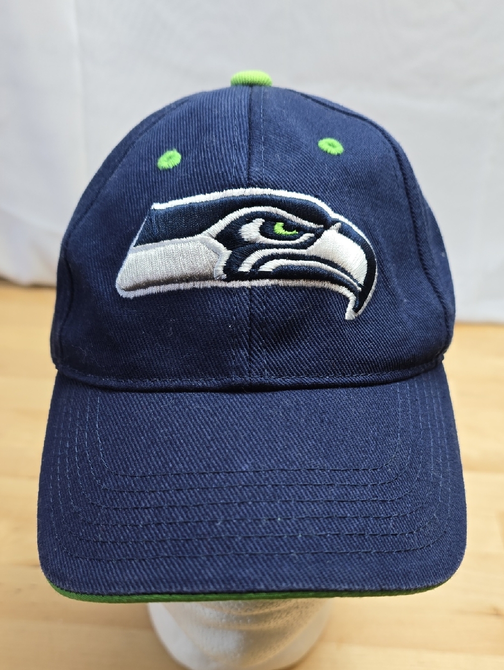 NFL Seattle Seahawks Navy Baseball Cap with Velcro Strap 100% Cotton - Kids